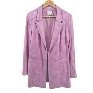 Vtg Lena Gabrielle Womens Sz 16 Pink Faux Suede Studded Blazer Western Boho Glam